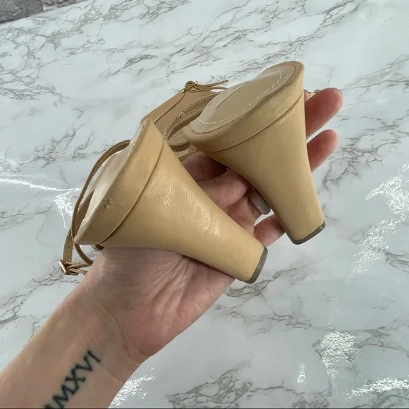 Lulu’s Jayjae Light Nude Square Toe Buckled High Heel Sandals Size 10 - Picture 9 of 9